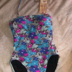 Printed one piece swimsuit